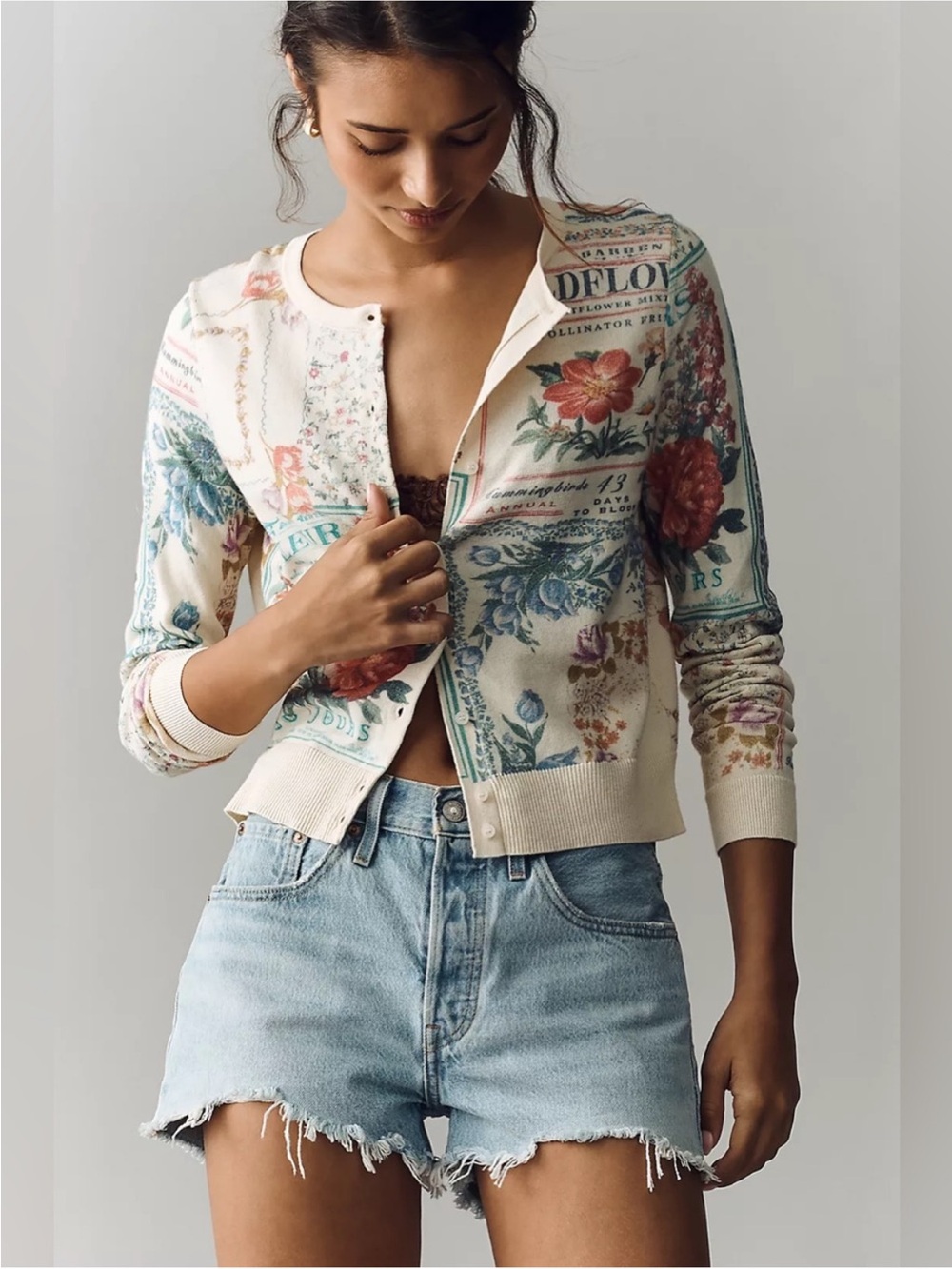 NWT Anthropology Juliet
Crew-Neck Cardigan Sweater:
Cotton Blend Edition
